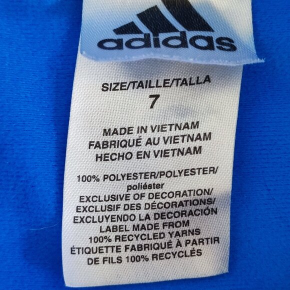 Adidas tracksuit Boys size 7 dark blue, blue and mint full zip - Picture 4 of 6